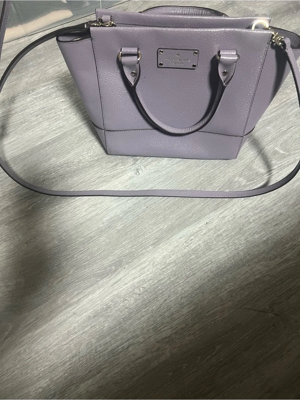 kate spade lilac leather satchel with detachable strap
